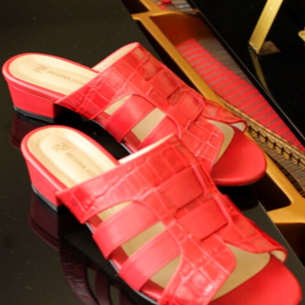 Hand Crafted Red Leather Sandals by Regina Romero Addy - Picture 8 of 12